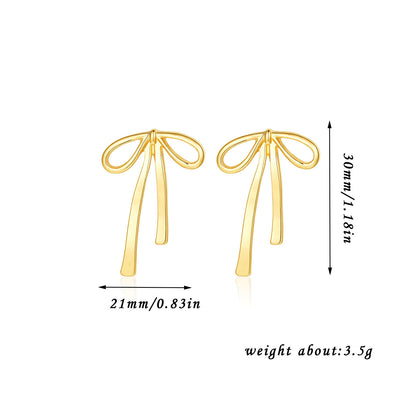 Women's Alloy Bow Earrings Lightweight